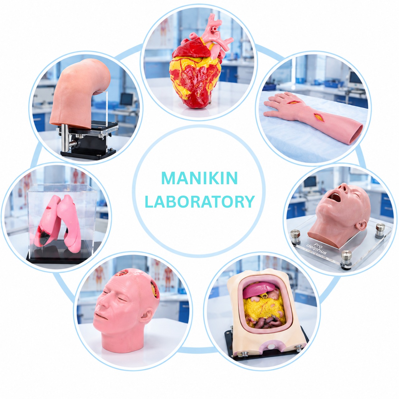 A range of anatomical models for a manikin laboratory